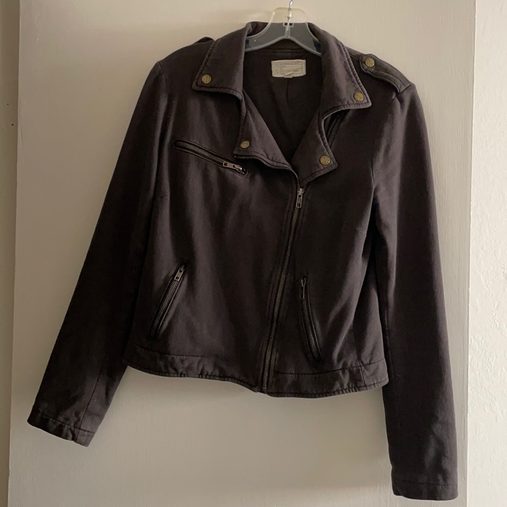 Current/Elliot | The Easy Biker Jacket in Brown/Licorice